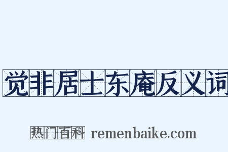 觉非居士东庵反义词是什么意思的图片